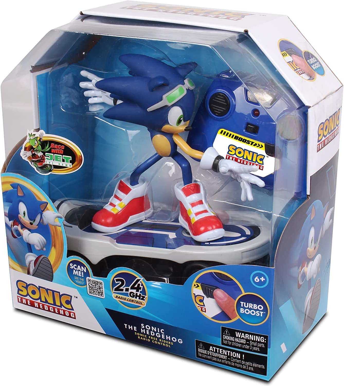 Sonic En Patineta Con Control Remoto Original