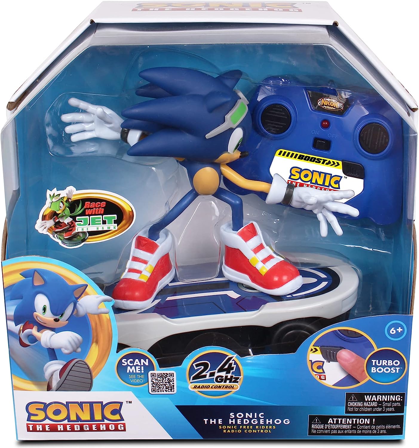 Sonic En Patineta Con Control Remoto Original