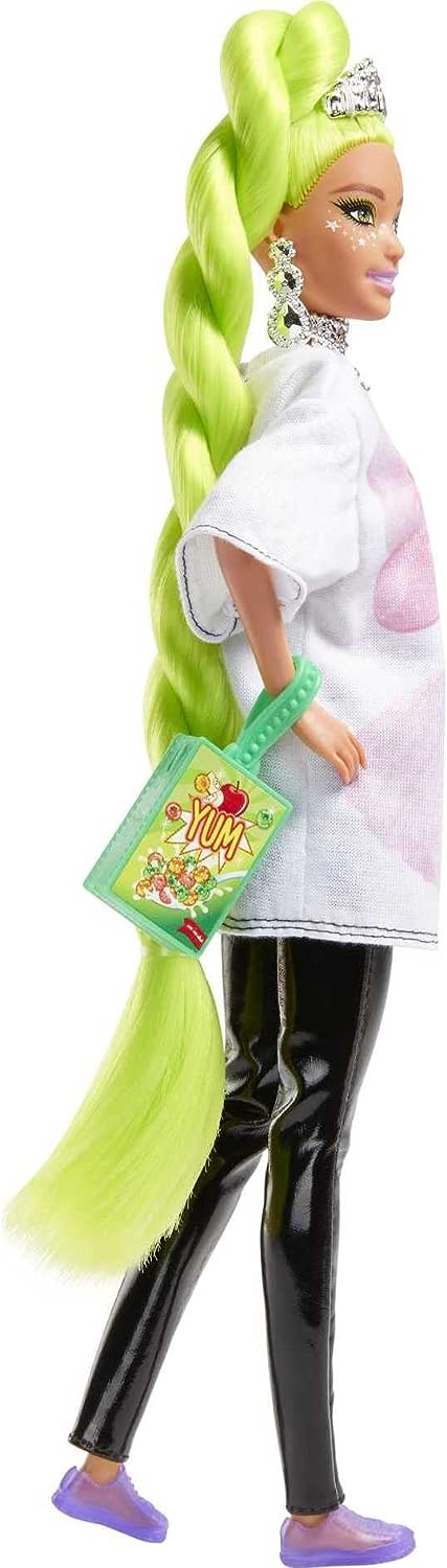 Barbie Extra Con Pelo Verde Neón Y Mascota