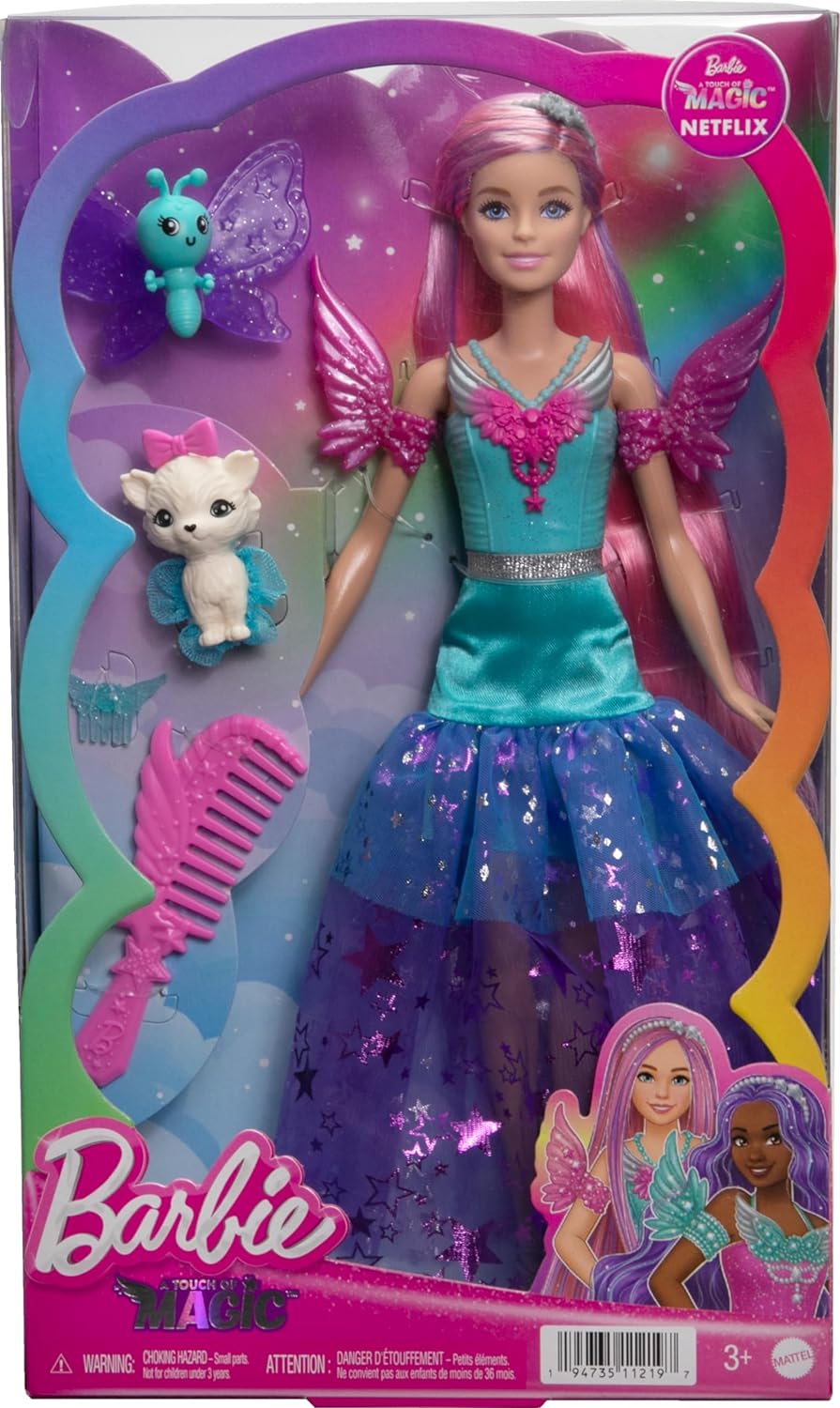 Barbie Muñeca Y 2 Mascotas De Cuento De Hadas