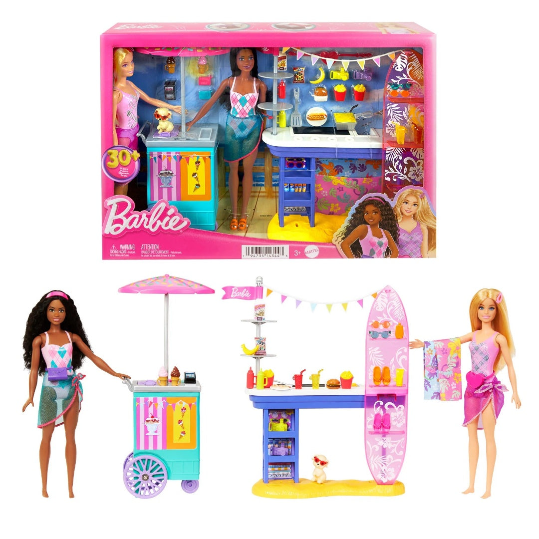 Barbie Paseo De Playa Malibu Con Dos Muñecas