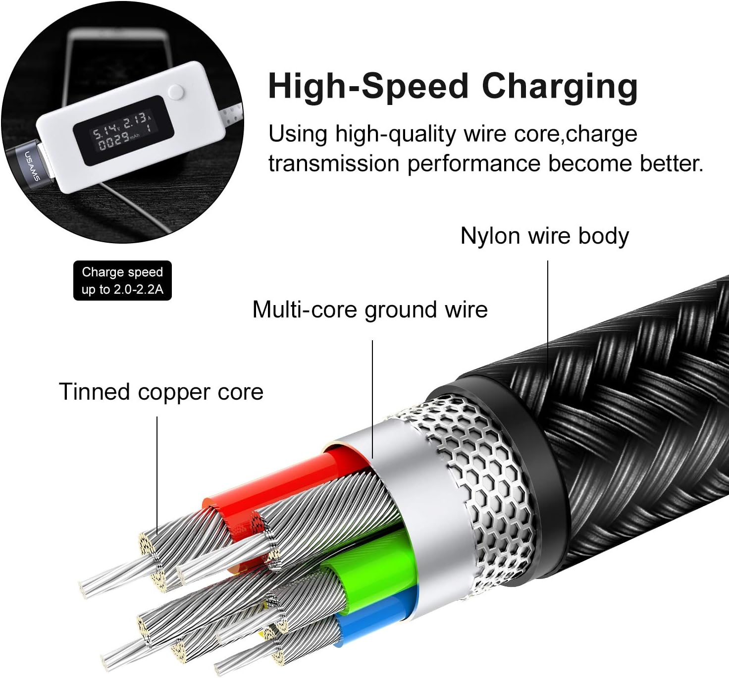 Cable De Carga Múltiple Pack X2 Largo 120cm