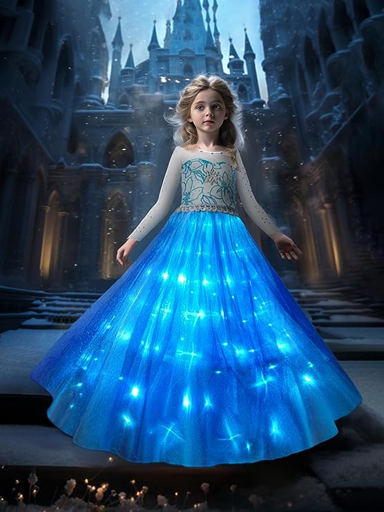 Disfraz Vestido De Princesa Iluminado Led
