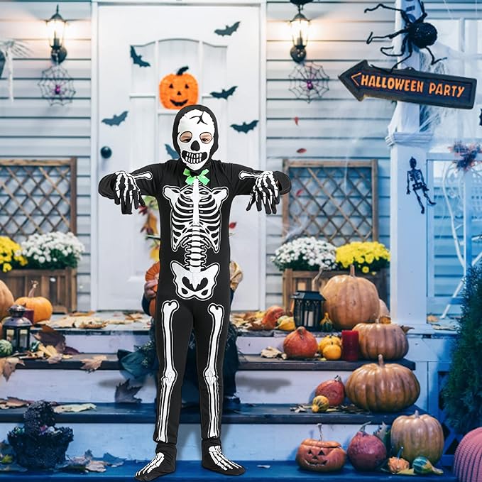 Disfraz Esqueleto Halloween Brilla En la Oscuridad