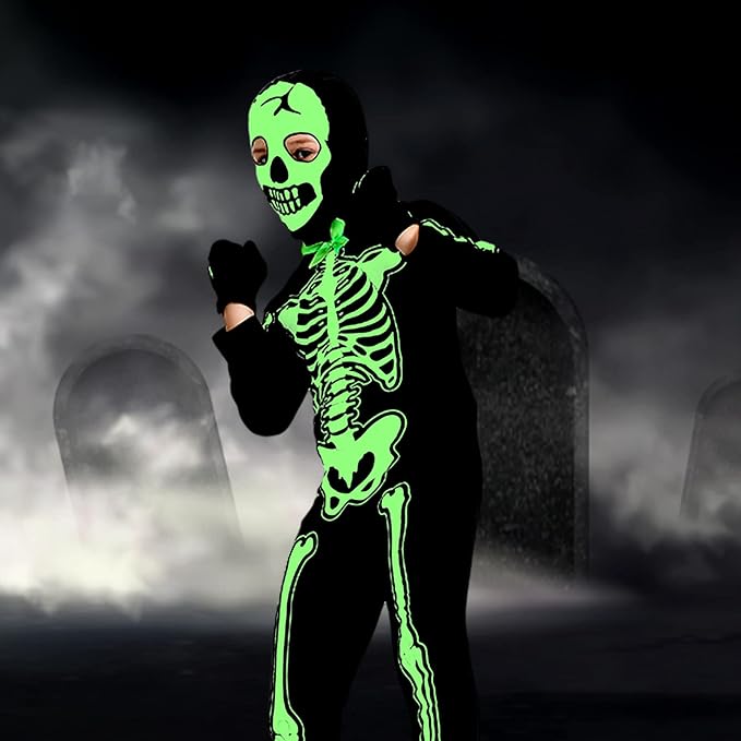 Disfraz Esqueleto Halloween Brilla En la Oscuridad
