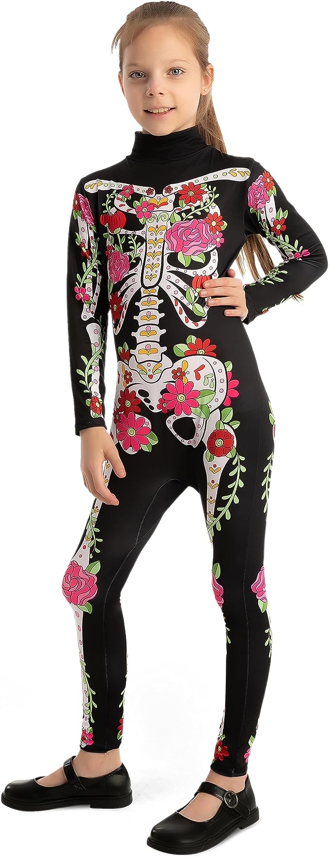 Disfraz De Esqueleto Floral Halloween Infantil