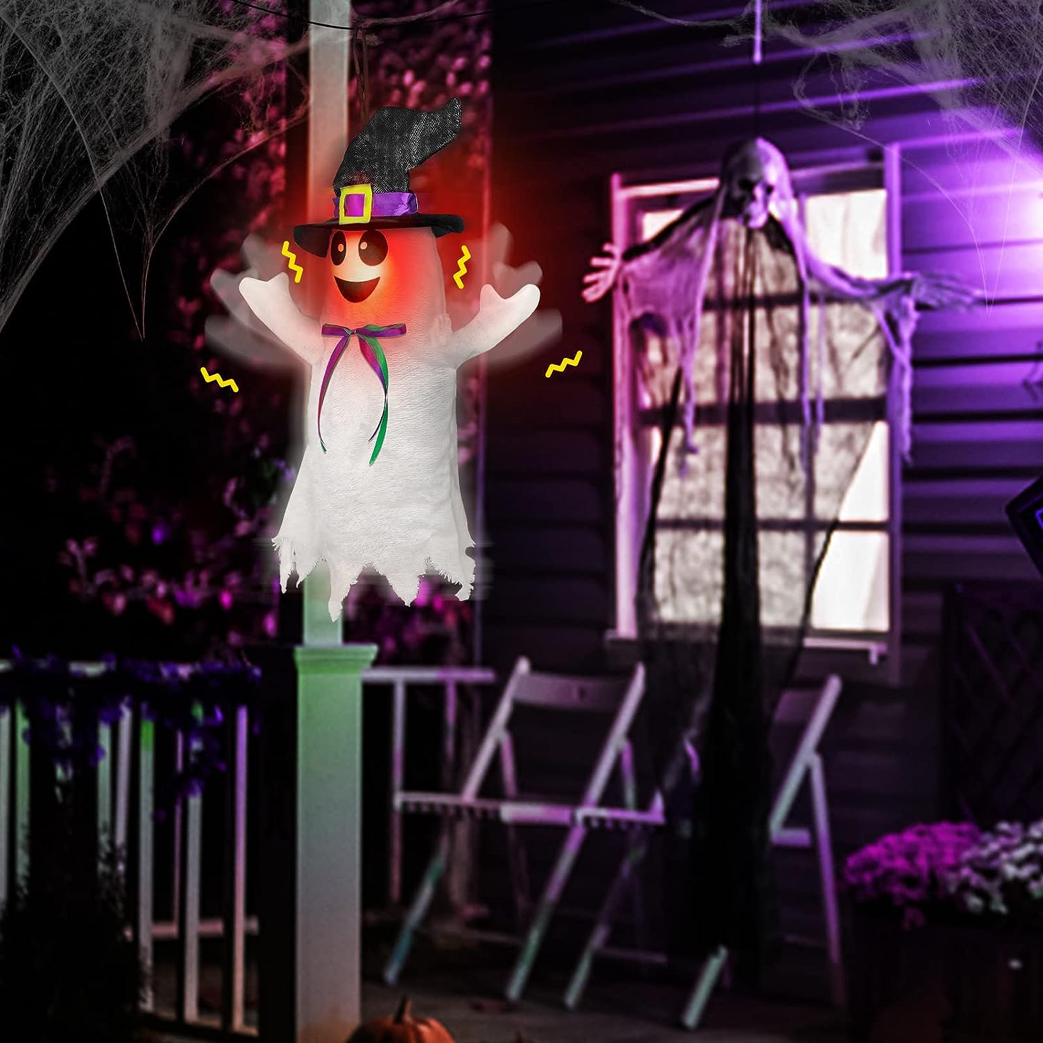 Halloween Fantasma Luz Y Sonido Espeluznante