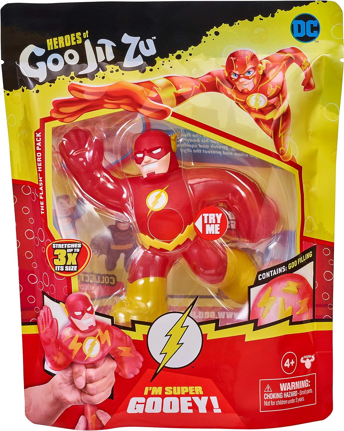 Goo jit Zu Superheroe Flash Muñeco de estiramiento