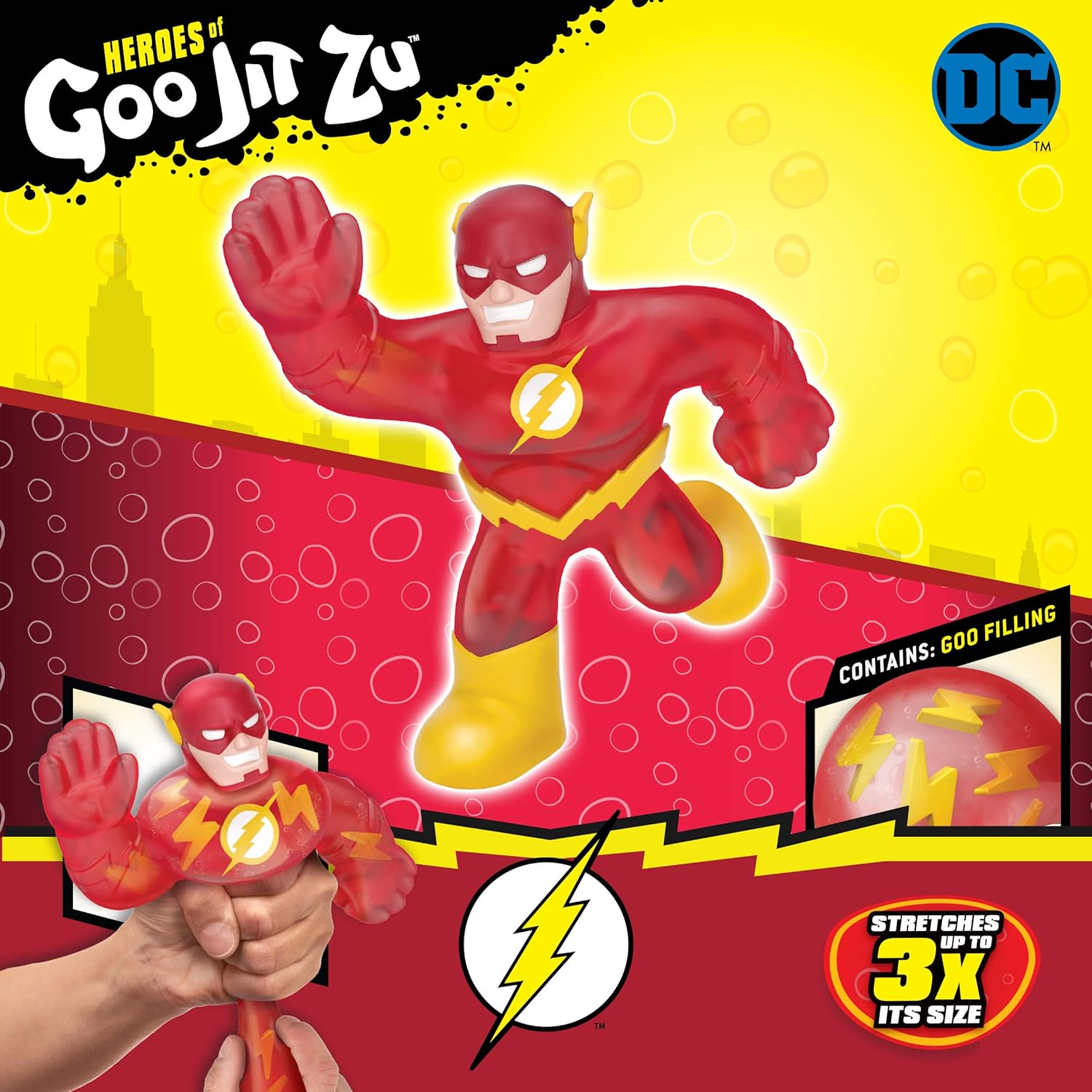 Goo jit Zu Superheroe Flash Muñeco de estiramiento