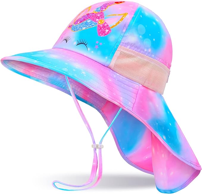 Sombrero Para Niñas Con Protección Uv Unicornio