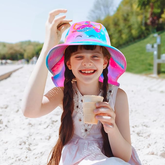 Sombrero Para Niñas Con Protección Uv Unicornio