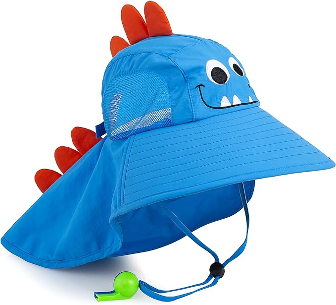 Sombrero Para Niños Con Protección Uv Tiburón y Dinosaurio