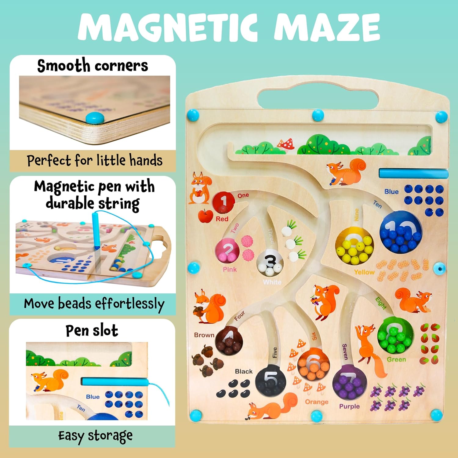 Laberinto Magnético Números y Colores Montessori
