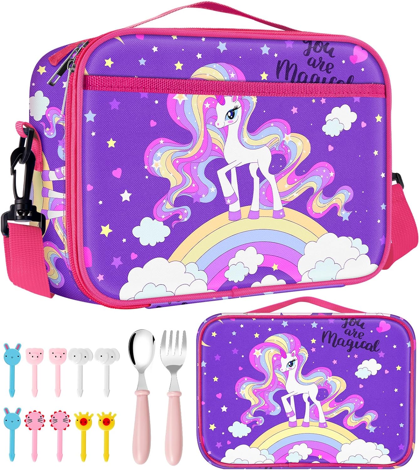 Combo 3 Mochila Unicornio + Lonchera + Cartuchera