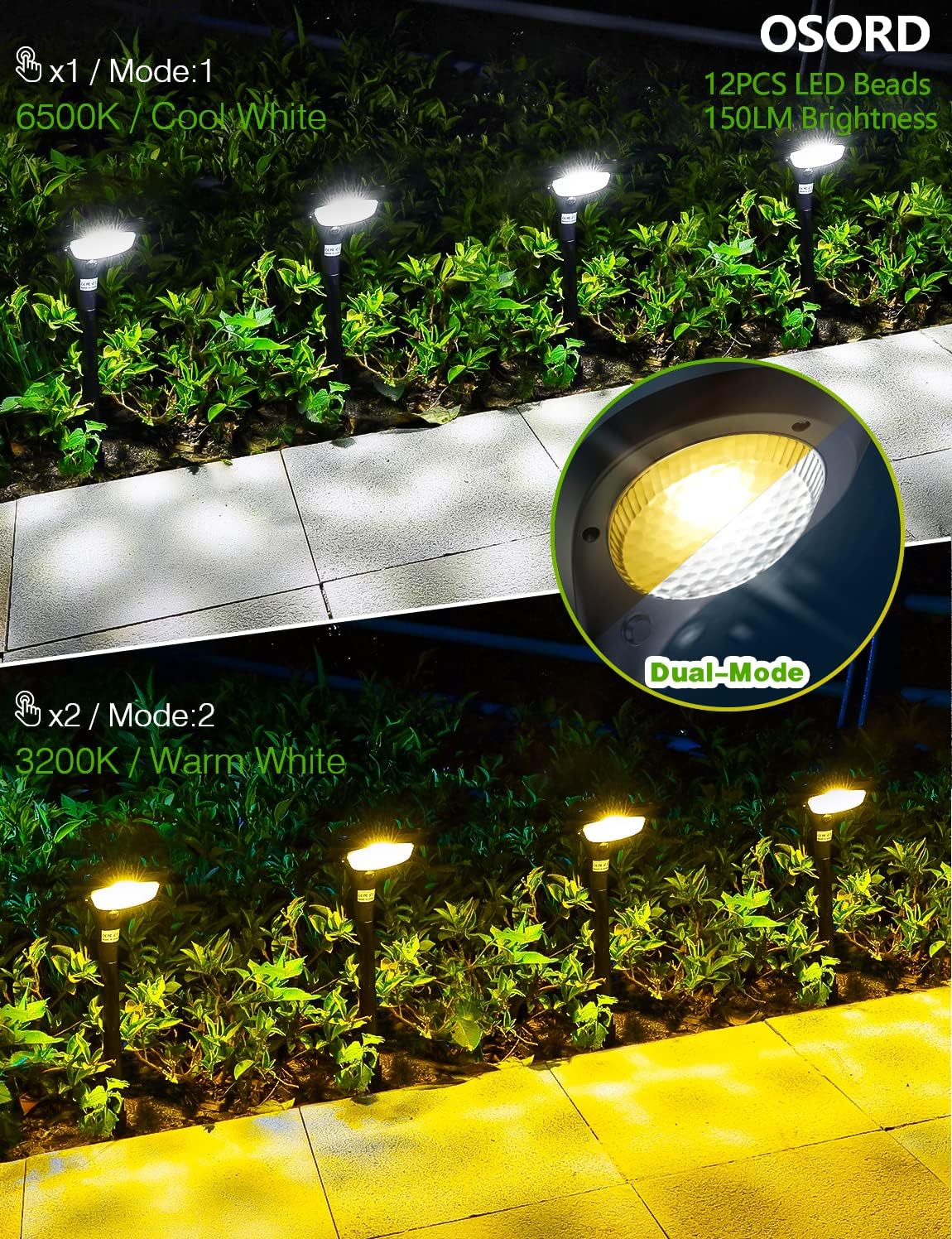 Luz solar de jardin impermeable pack x4 focos