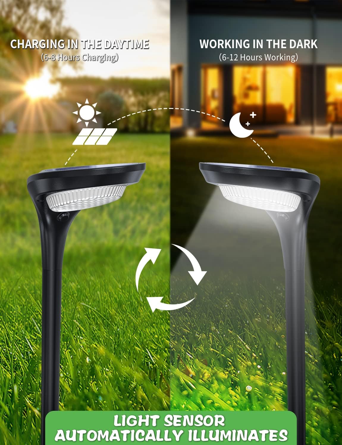 Luz solar de jardin impermeable pack x4 focos