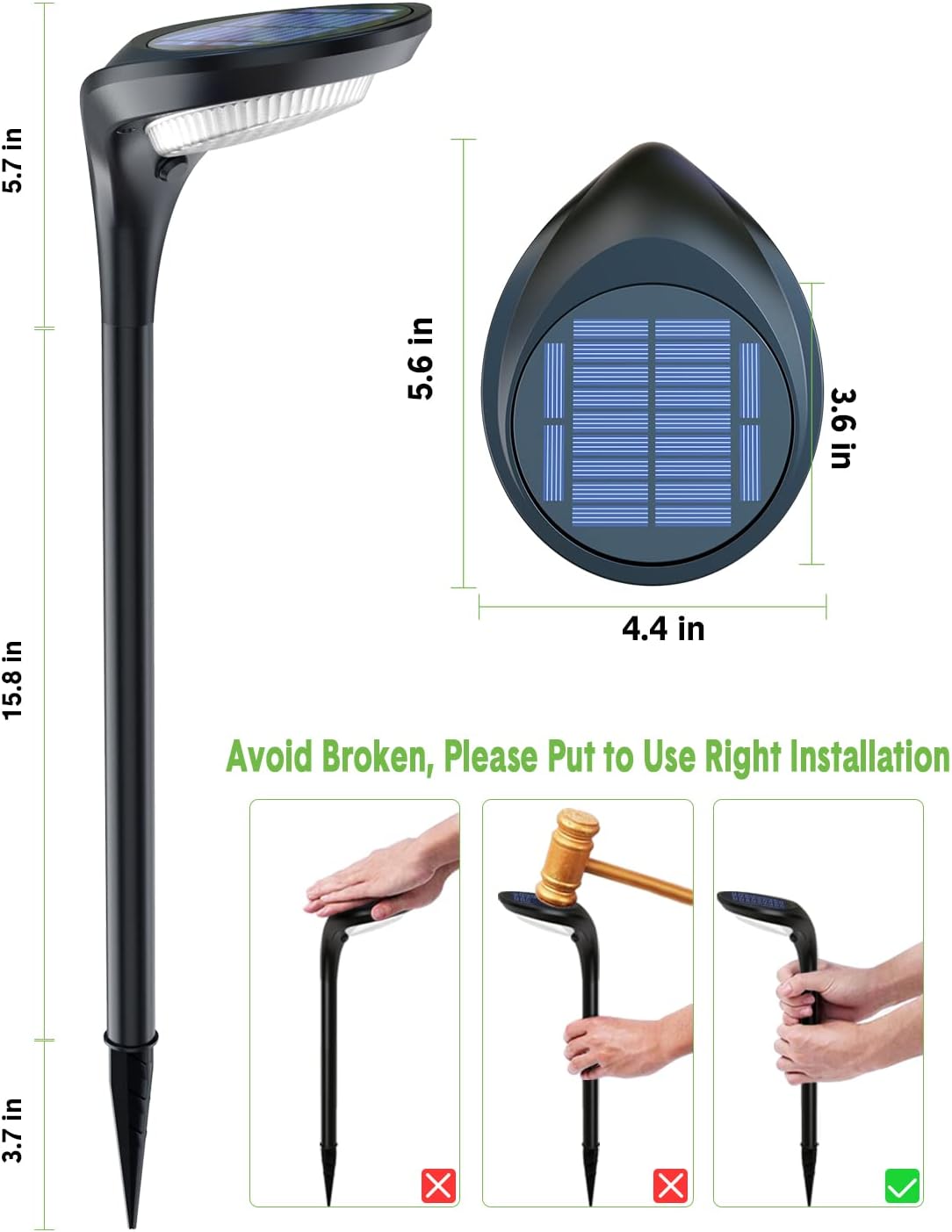 Luz solar de jardin impermeable pack x4 focos