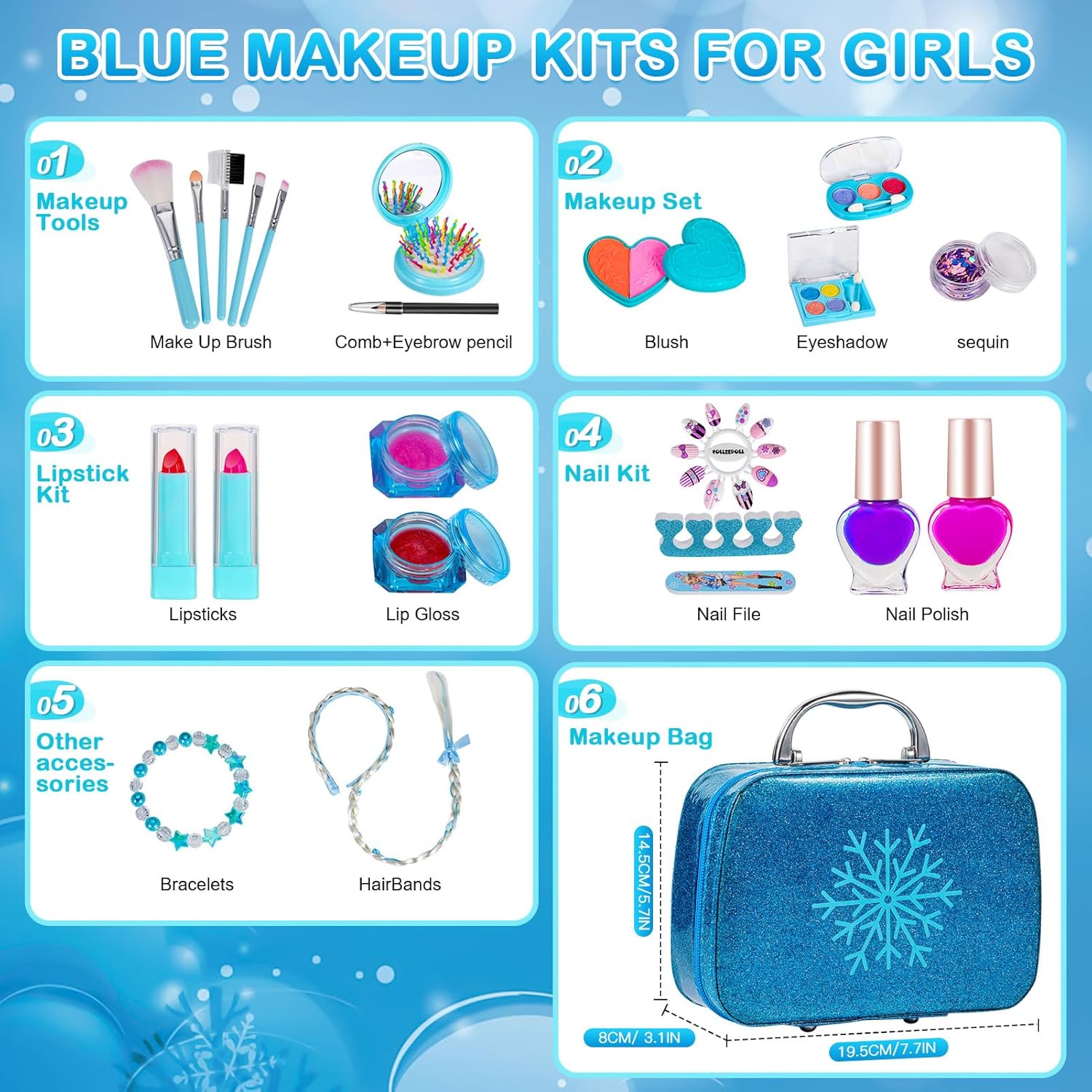 Set De Maquillaje Lavable Real Para Niños con maletin