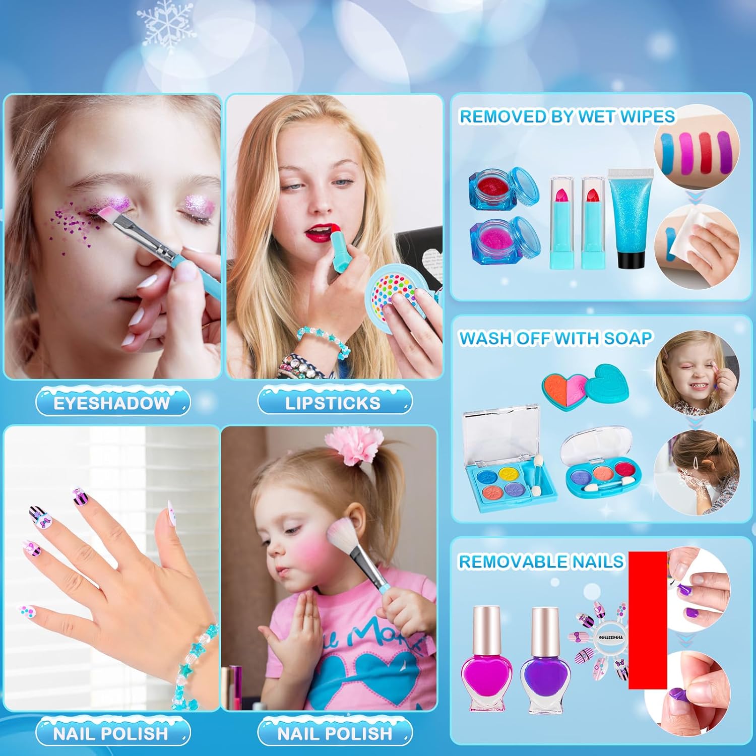 Set De Maquillaje Lavable Real Para Niños con maletin