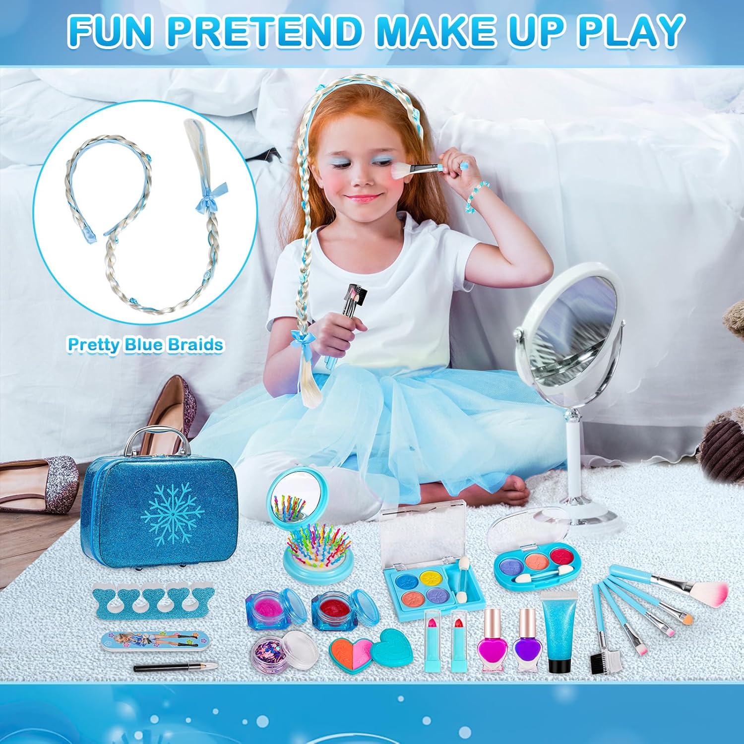 Set De Maquillaje Lavable Real Para Niños con maletin