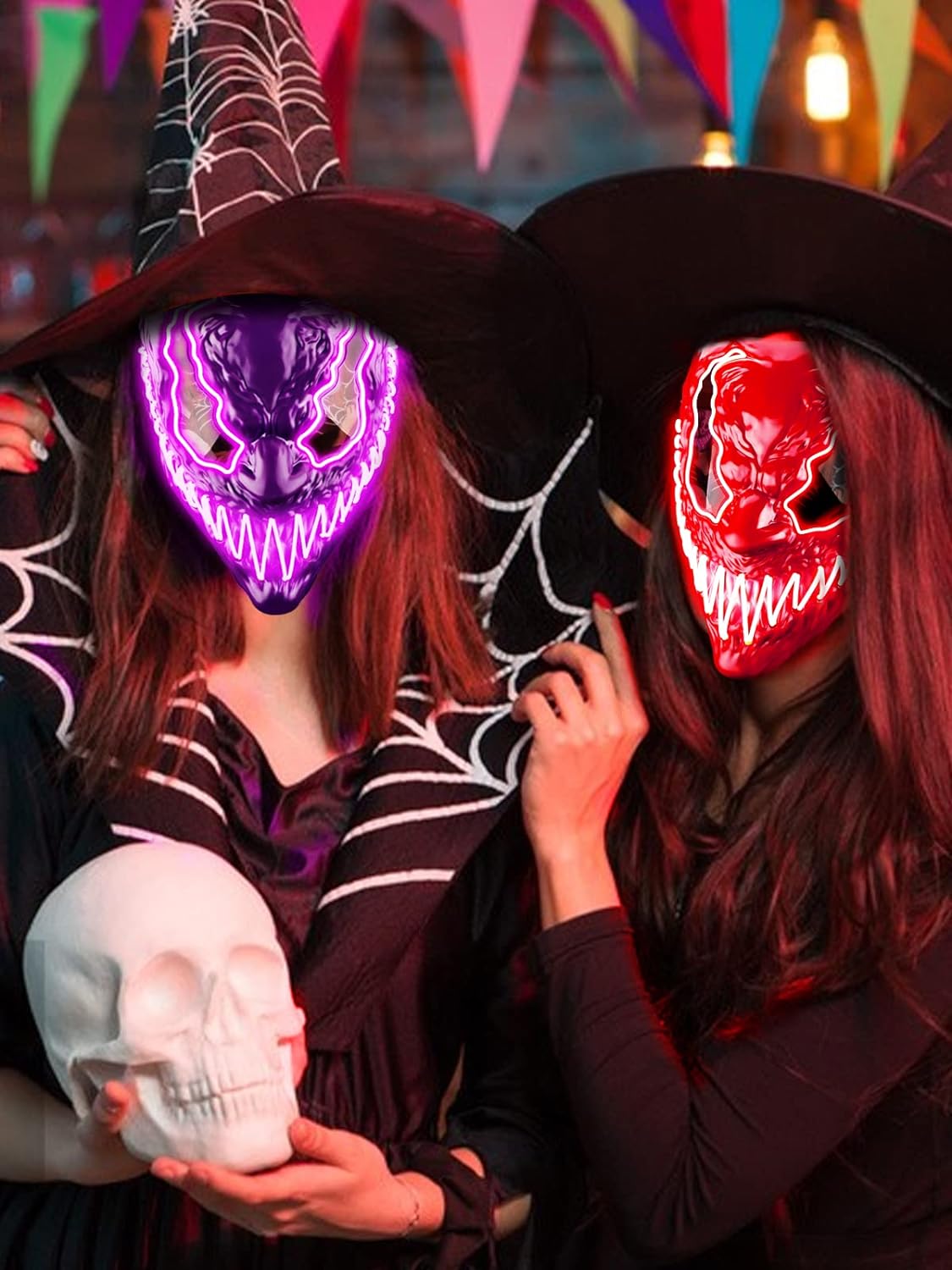 Máscara De Halloween Terror Con Luz Led