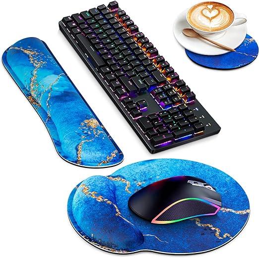 Juego De Muñequeras Para Mouse Pad 3 En 1