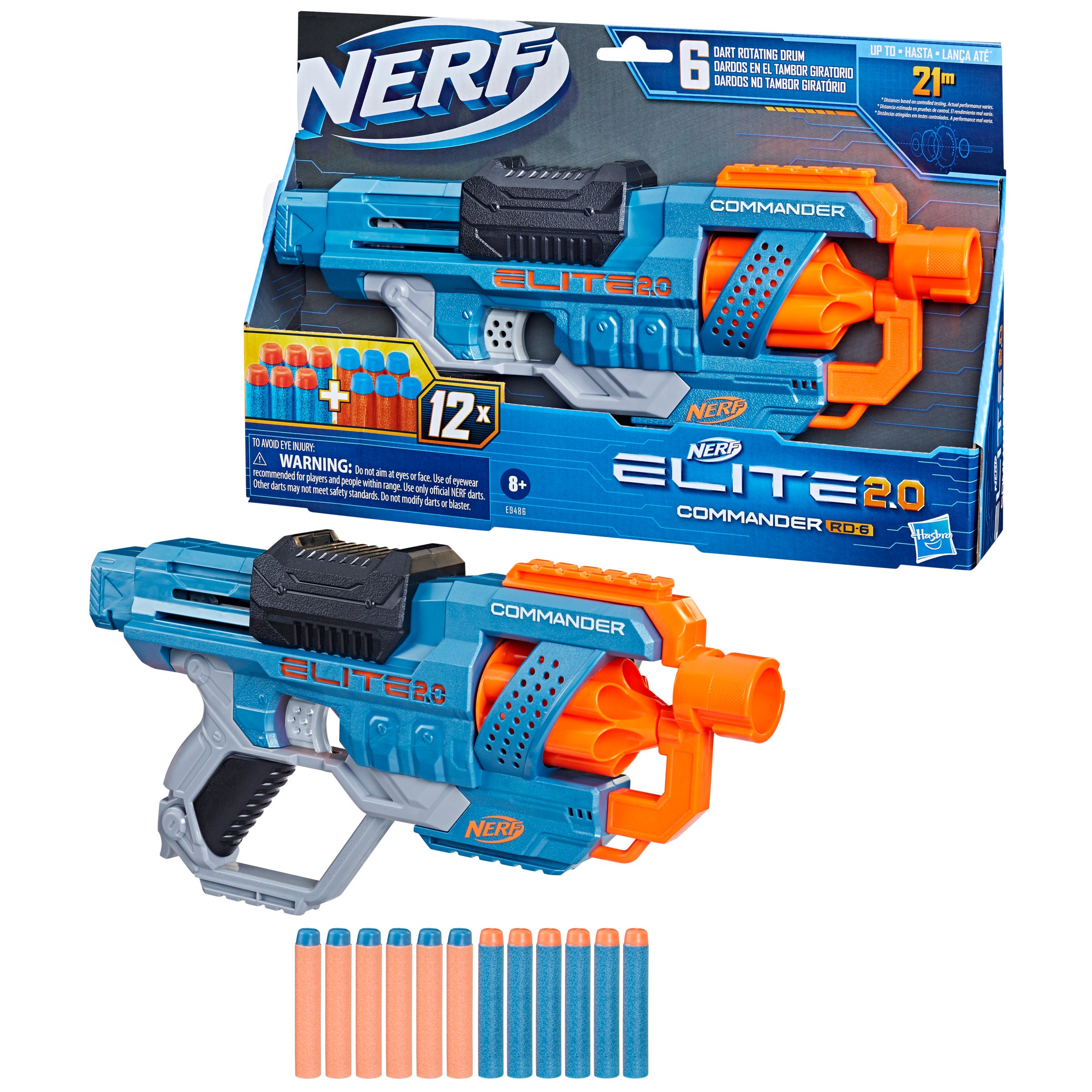 Nerf Elite 2.0 Commander Rd6 Blaster 12 Dardos