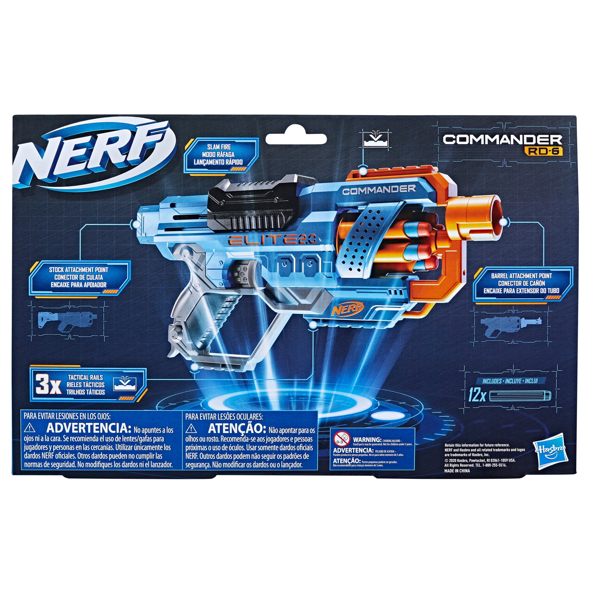 Nerf Elite 2.0 Commander Rd6 Blaster 12 Dardos