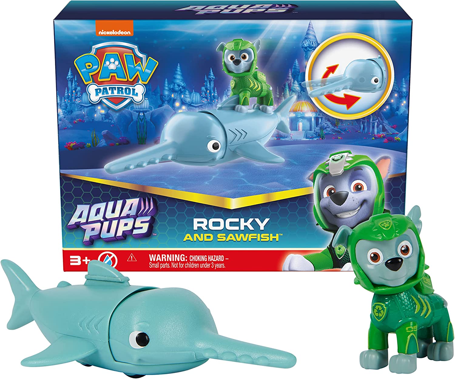 Paw Patrol Aqua Pups Todos Los Personajes marinos con figura