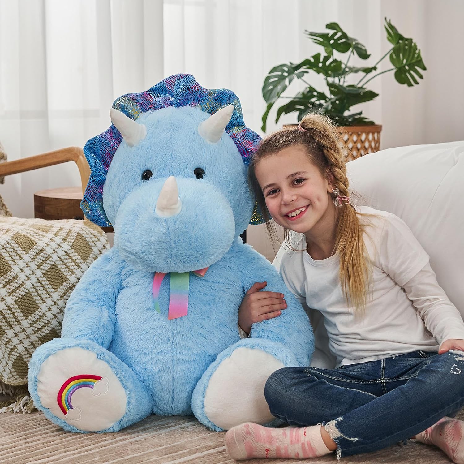 Peluche Dinosaurio Gigante Triceratops 76 cm