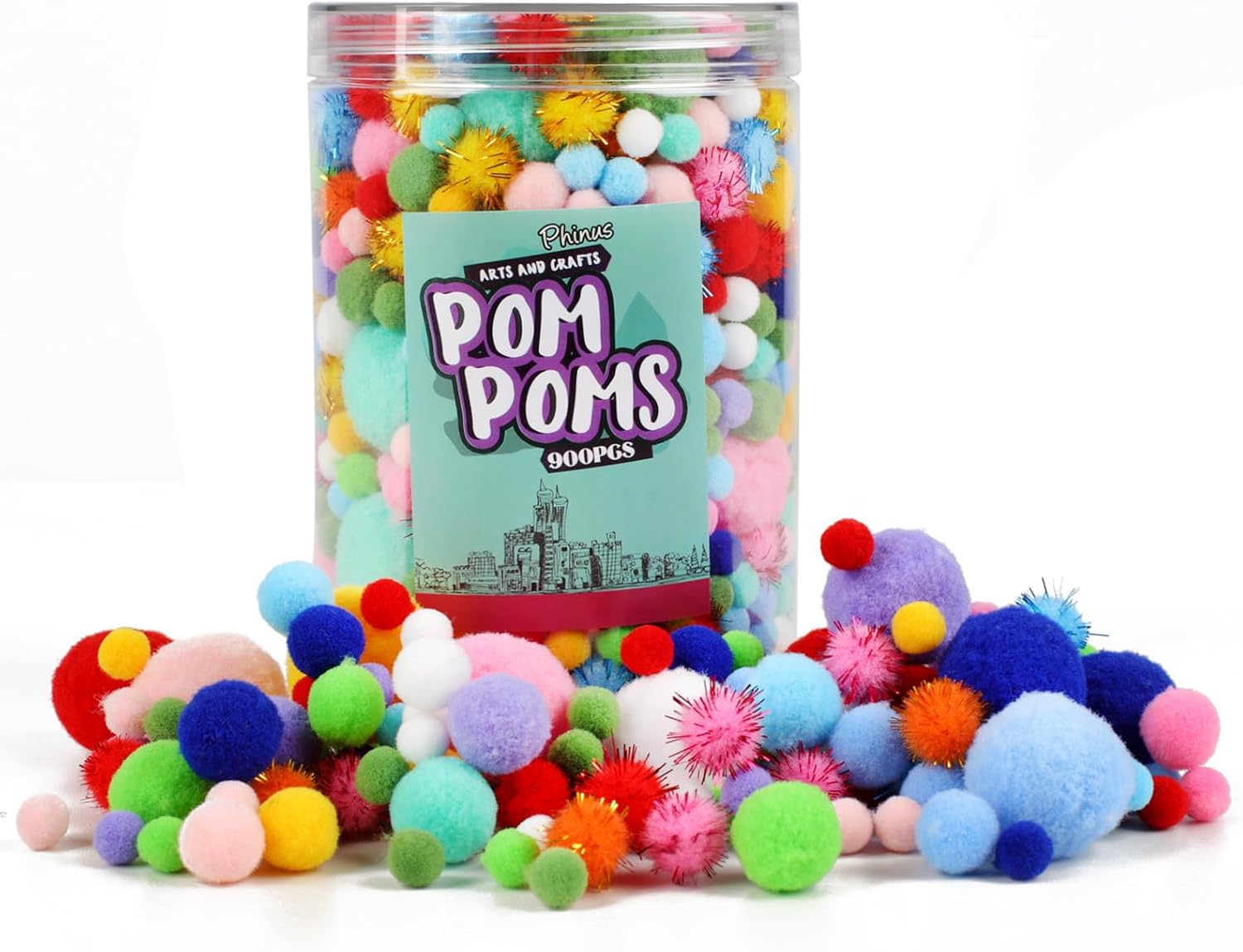 900 Pompones Multicolor Para Artes y Manualidades