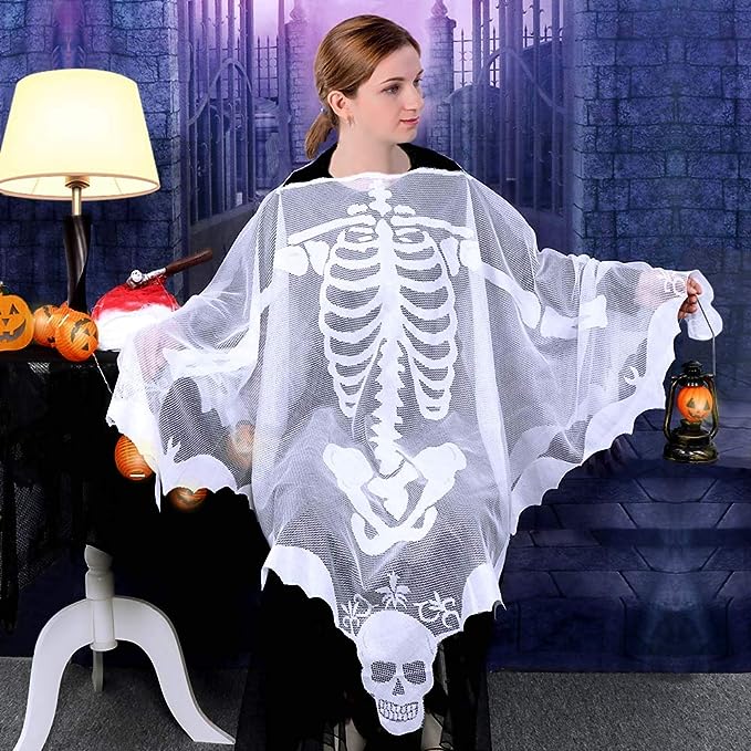 Disfraz poncho De Esqueleto y calabaza Halloween