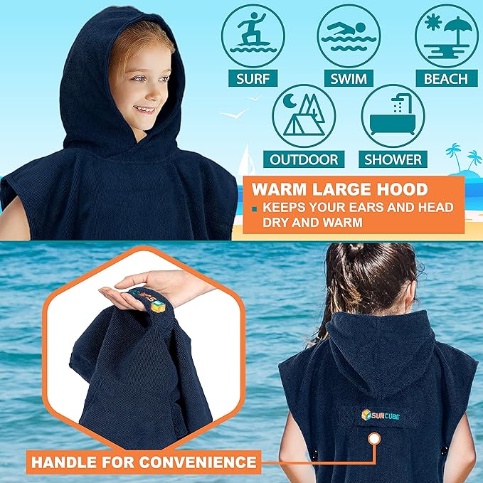 Poncho De Surf Toallas Playa Natación Infantil