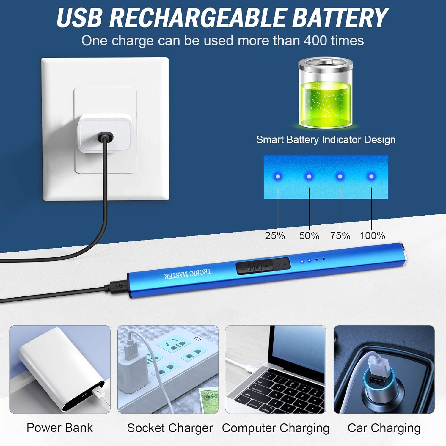 Encendedor Eléctrico De Velas Recargable Usb