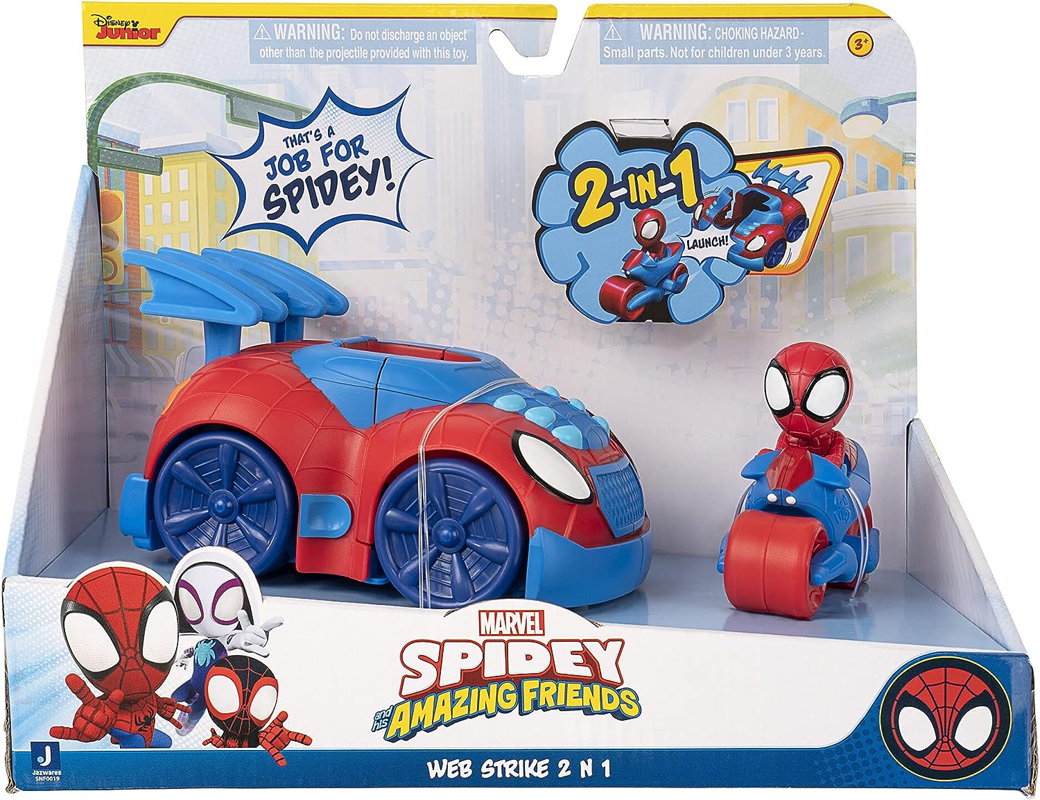 Spidey Auto Moto Y Figura 3en 1 Marvel Original