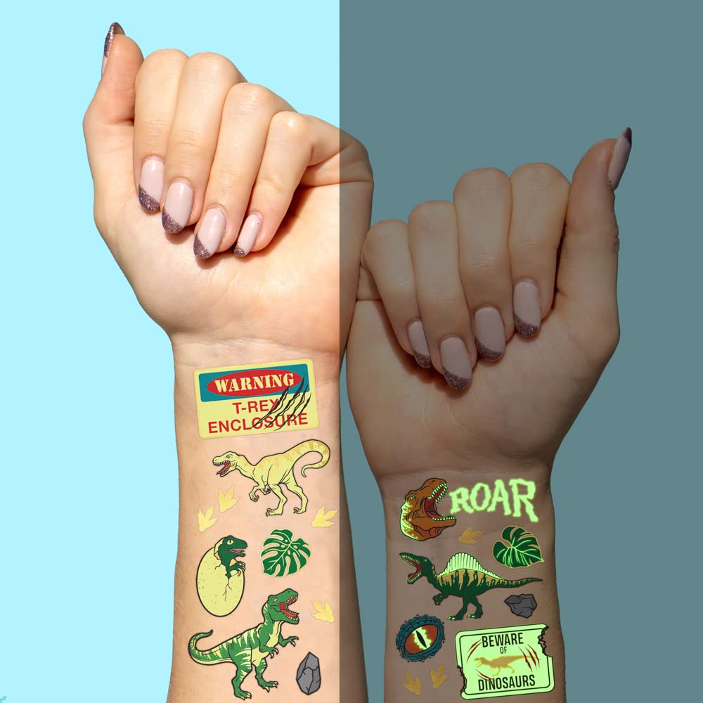 Tatuajes temporales para niños, 10 hojas de unicornio, dinosaurio