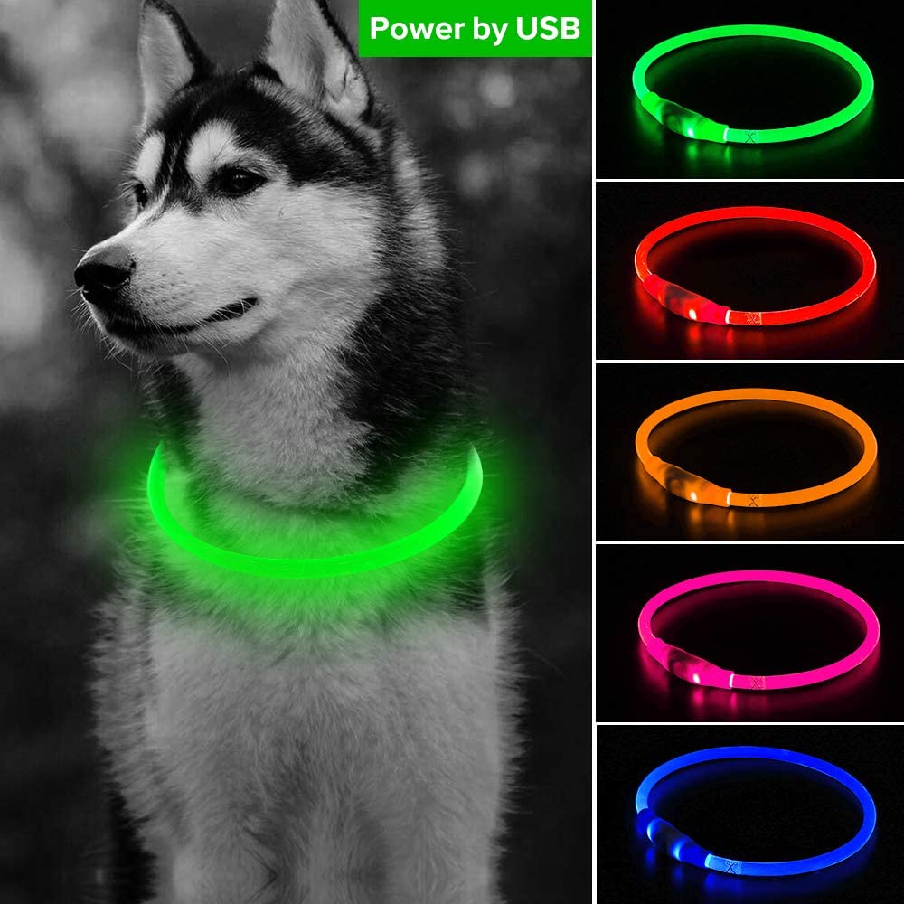 Collar para mascotas ajustable led recargable