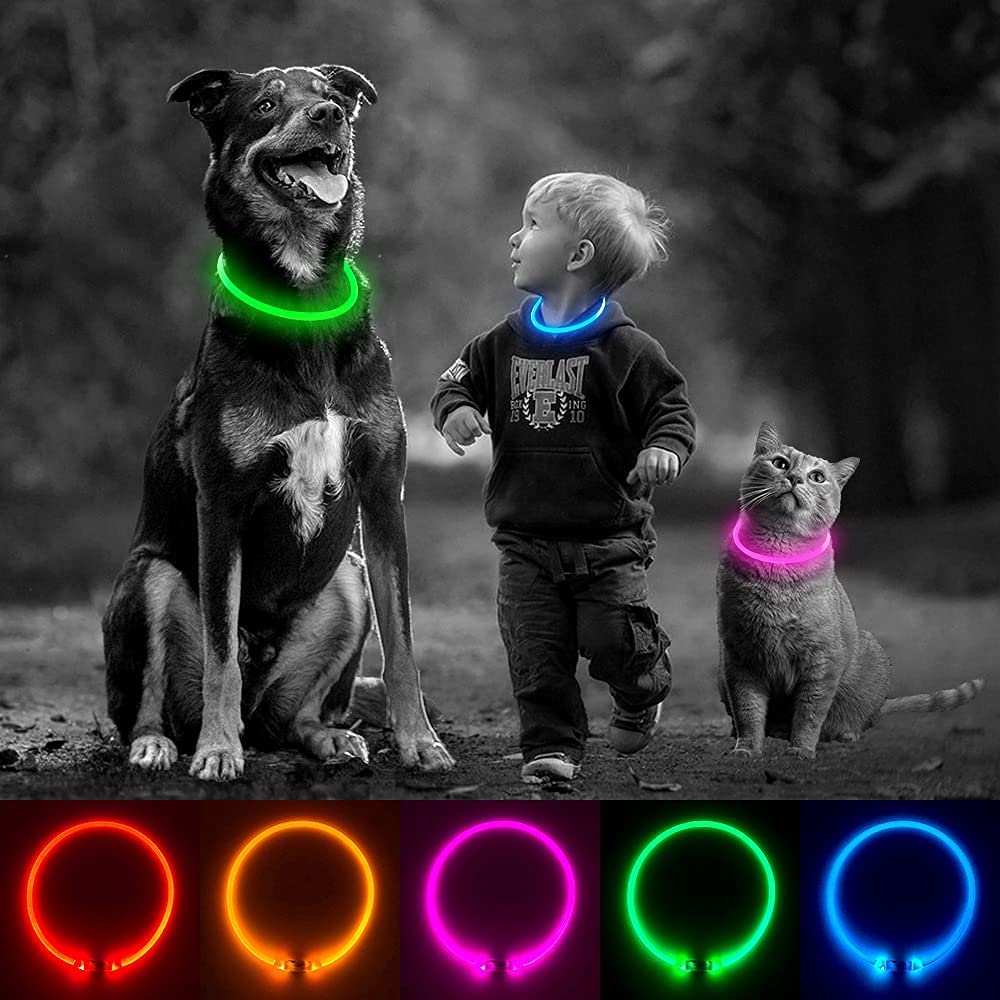 Collar para mascotas ajustable led recargable