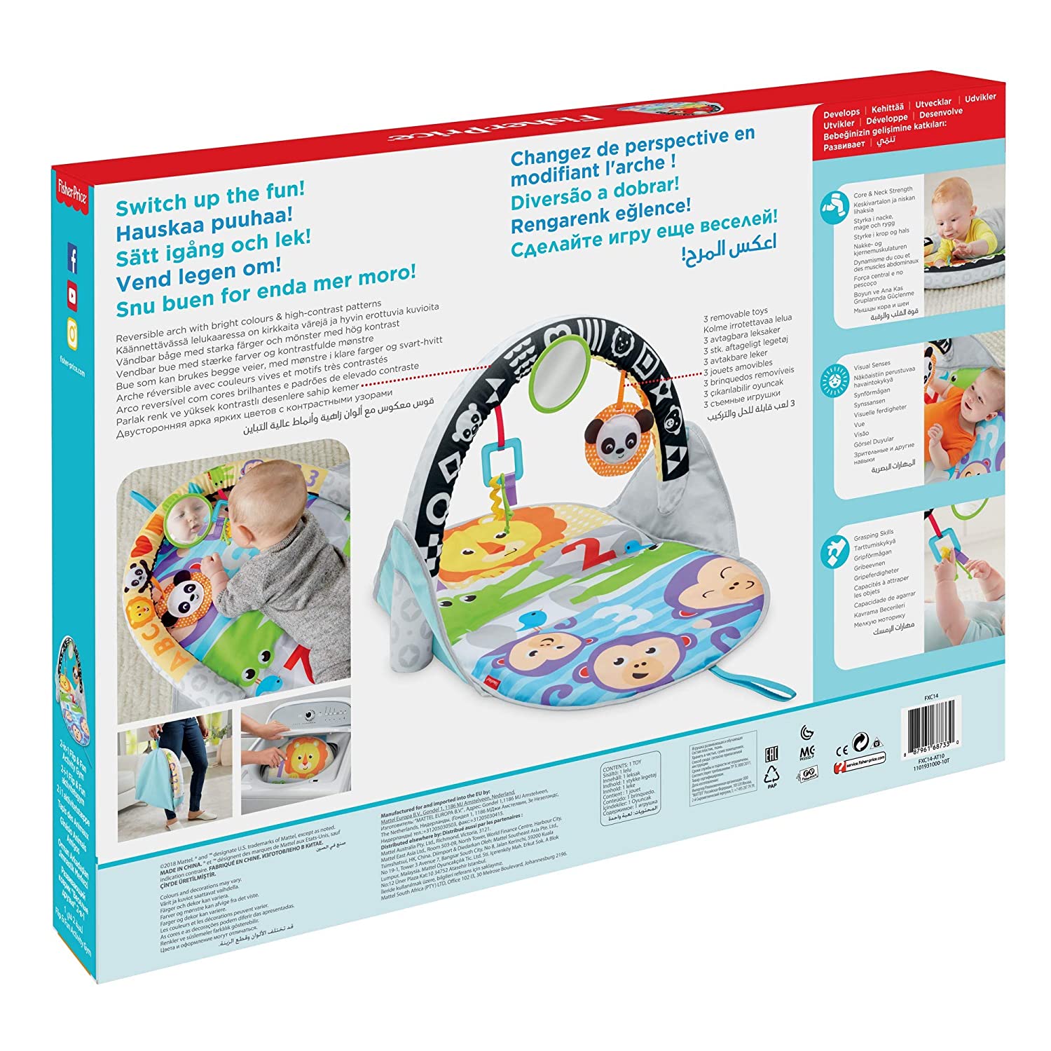 Gimnasio de actividades para bebe Fisher Price 2 En 1 Flip & Fun