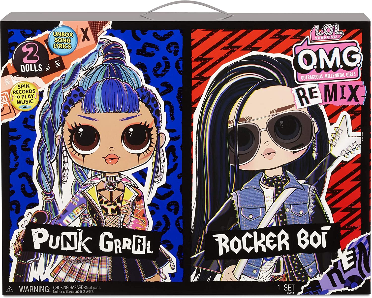 LOL Surprise O.M.G Remix Rocker Boi and Punk Pack de 2 muñecas