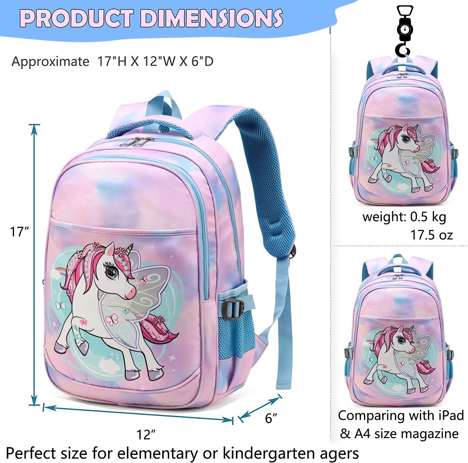 Mochila Infantil Unicornio Gran Capacidad